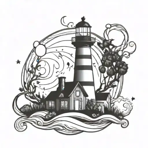 Cosmic Space Lighthouse Simple Vines