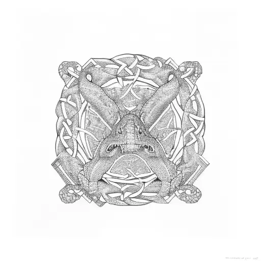 Feminine Alligator Full Body Celtic Love Knots