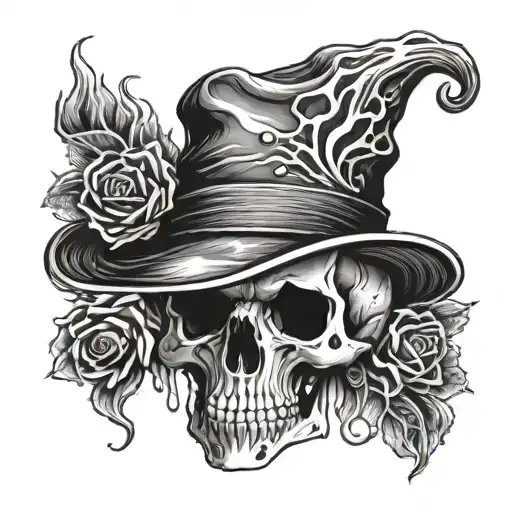 Melting Skull With Hat