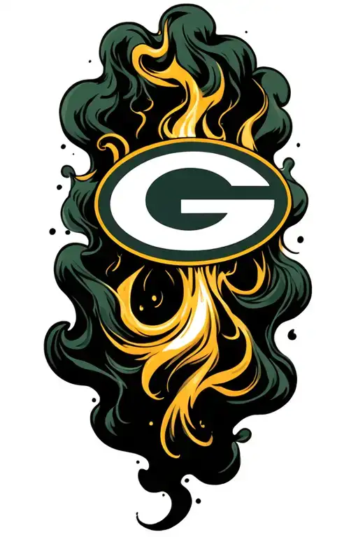 Green Bay Packers Logo Going Up In Smoke