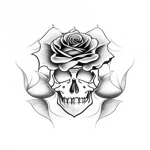 Rose Whice Is Made By Skull