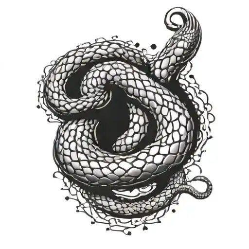 A Snake Shedding Its Skin With Blood Droplets