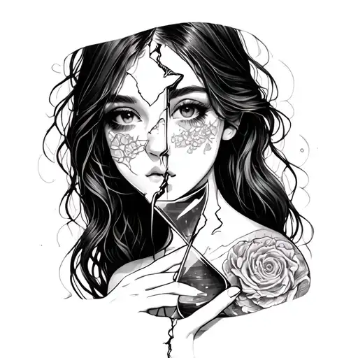 Girl With A Broken Sandglass