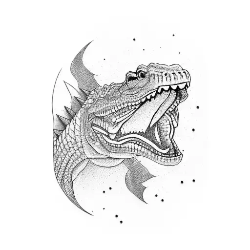 Feminine Black And White Alligator With Irish Symbolism