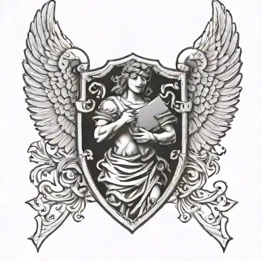 Angel Holding Shield