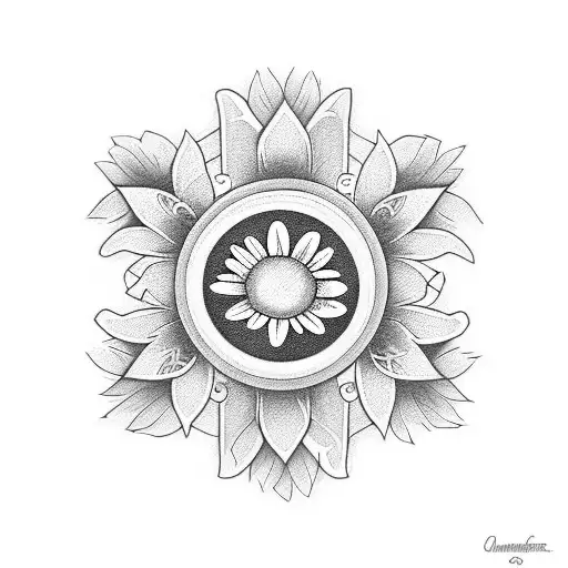 Memorial Tattoo With Daisy