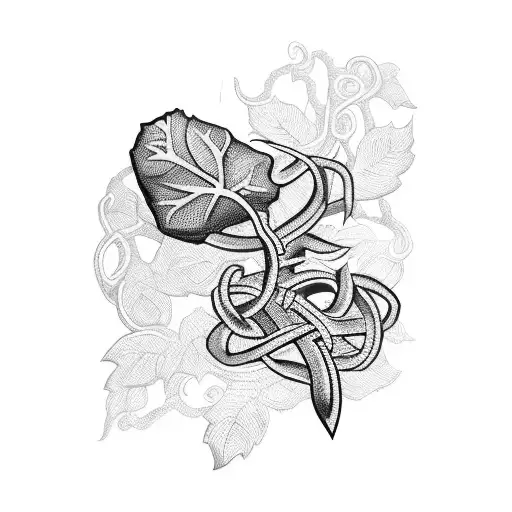 A Tattoo Of A Hockey Stick Wrapped In A Vine Of Italian Herbs