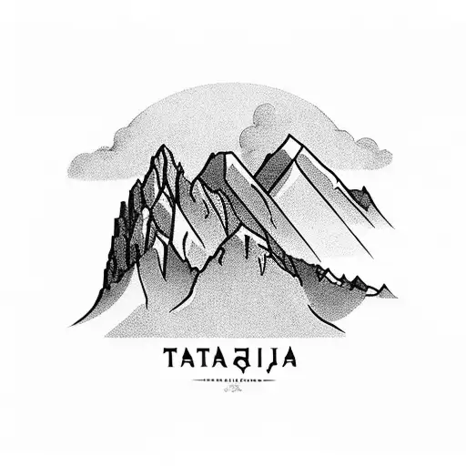 Tatras Mountain From Slovakia With Celtic Lettering