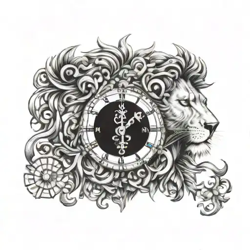 Clock Ace Card Lion Heaf