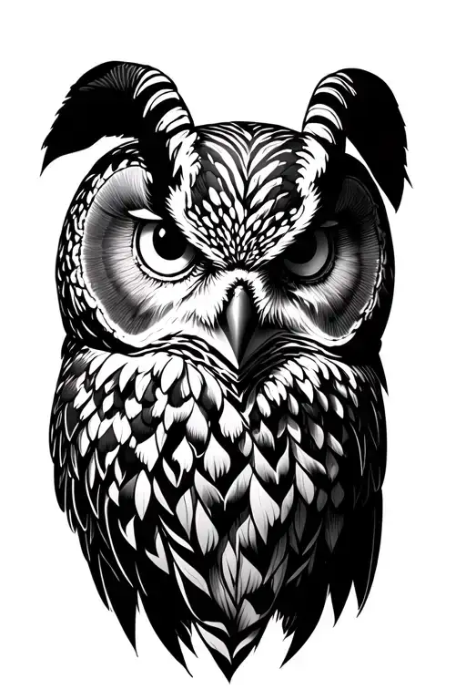 Eagel Owl Goat Head With Long