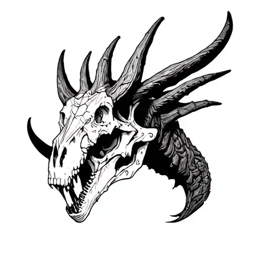 Cyber Sigilism Triceratops Skull