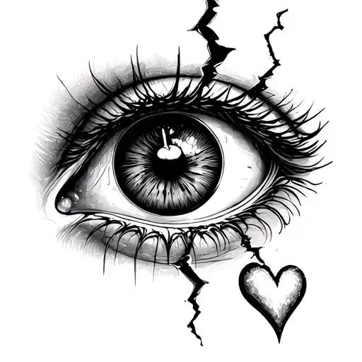 Eye With Broken Heart Inside