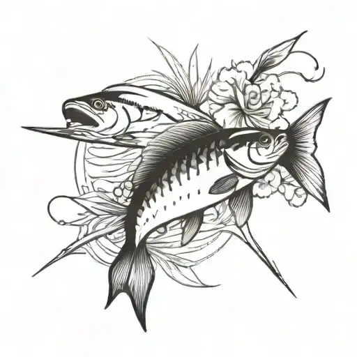 Combine Elements Of Farming And Fishing Into A Unique Tattoo Design