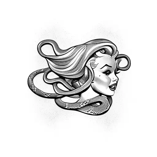 Marylin Monroe With Snake Hair