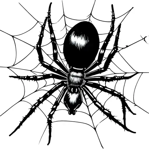 Female Black Widow Spider Cutting Her Own Web