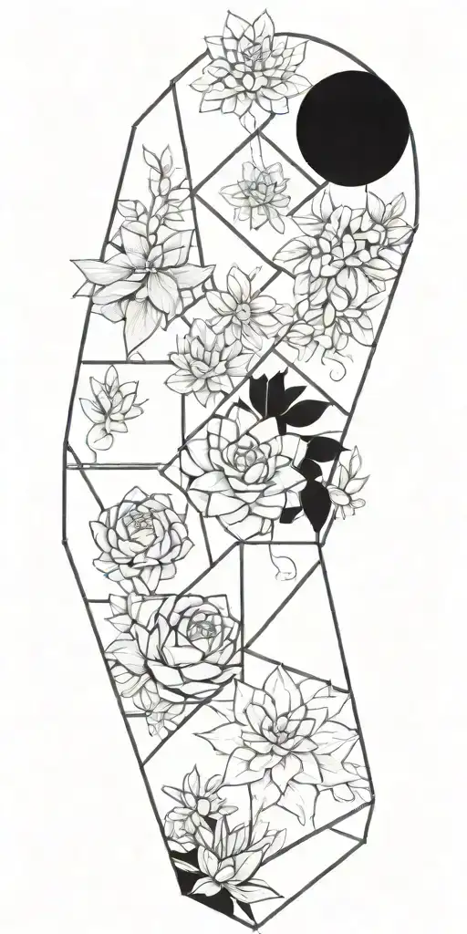 Viney Plants And Succulents Growing In Geometric Shapes