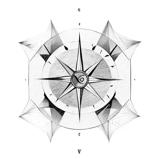 A Compass Intertwined With Geometric Shapes Representing The Love For Travel