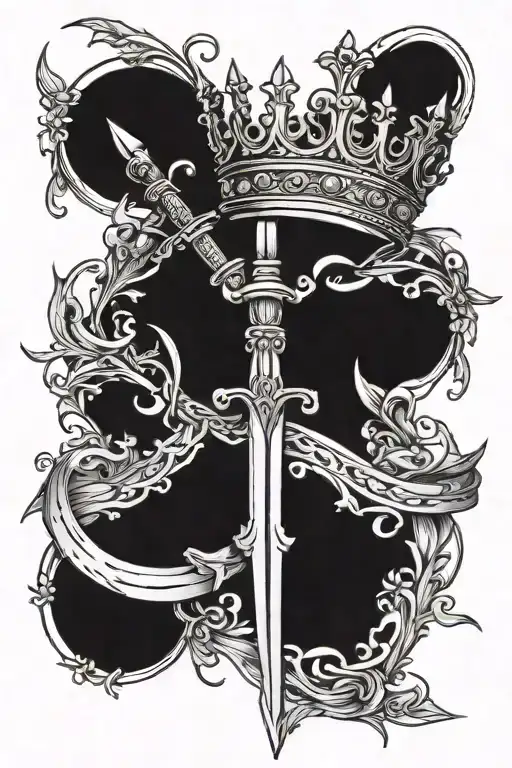 Crown And Sword Representing The Dedication To Protecting My Family