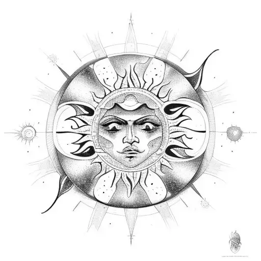 A Celestial Dance Of The Sun And Moon