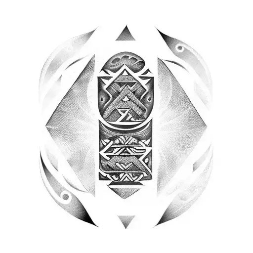 A Tribal Design As A Band In Maori Style On A Black Background