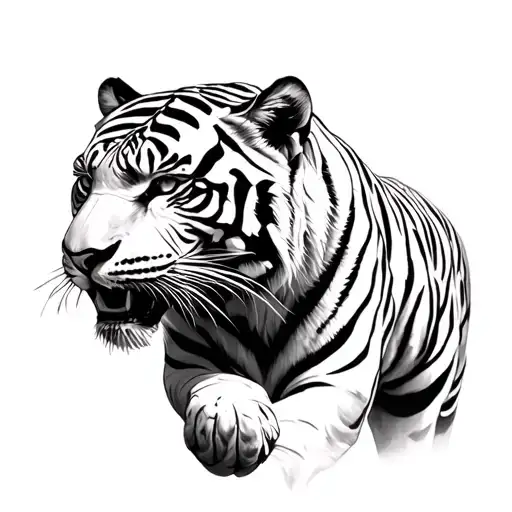 Realism White Tiger Walking