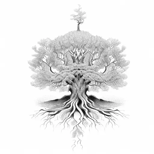 A Majestic Tree With Intricate Roots Symbolizing The Strong Bond Of Family