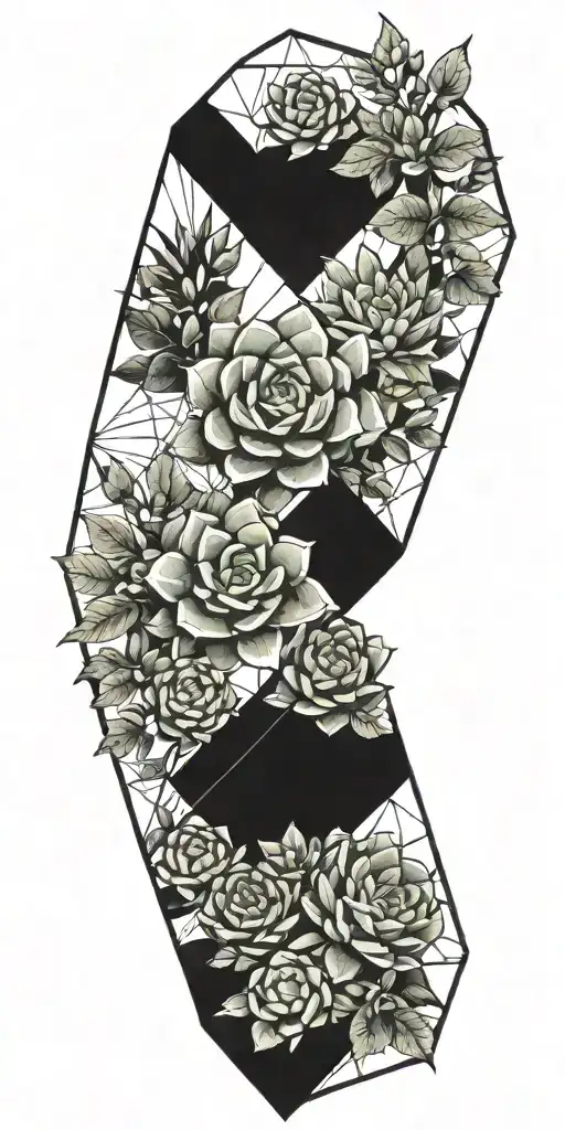 Viney Plants And Succulents Growing In Geometric Shapes