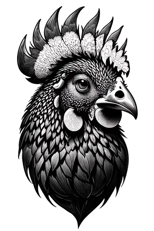 Tamaraw And Rooster Head