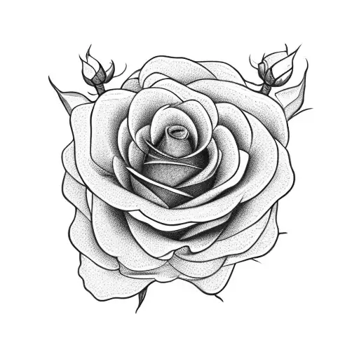 Rose Stem With One Rose Whilting Half Way Up And Another Rose At The Top In Full Bloom