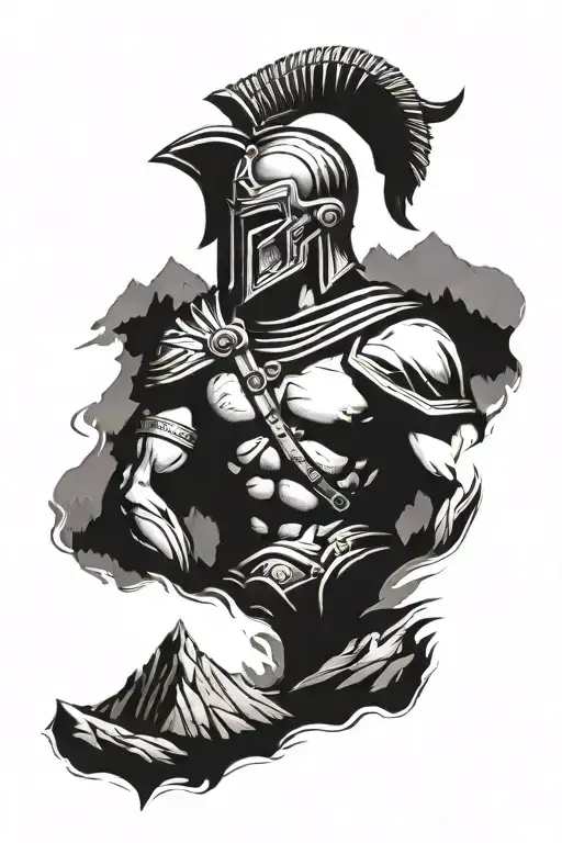 Spartan Infront Mountains On The Back