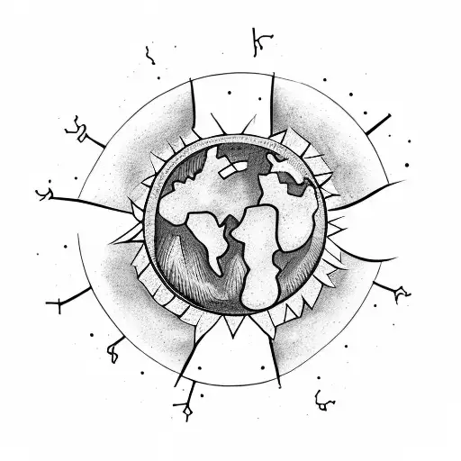 Man In The Moon In A Wooden Tree House Looking At The Sun And Earth