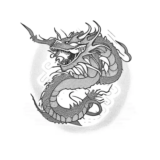 A Fierce Dragon Wrapping Around A Jiu Jitsu Belt