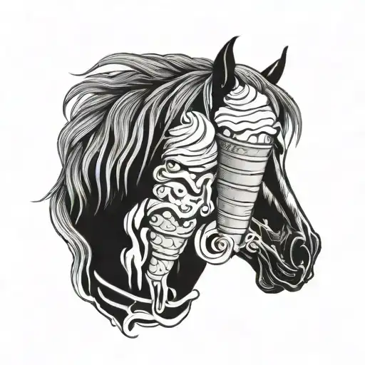 Horse Eating Ice Cream