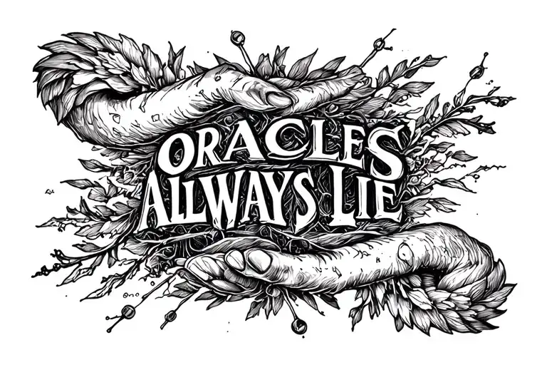 `Oracles Always Lie` Quote With Scientific Illustration