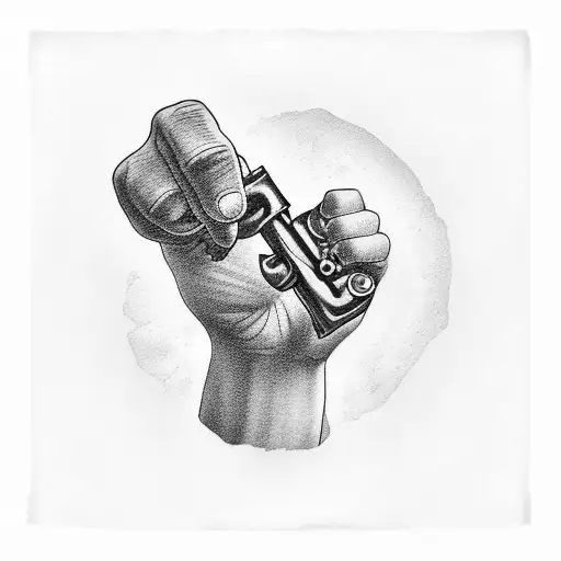 American Fist Holding A Wrench With Number 13 In The Background