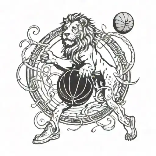 Basket Ball And Lion 1989 Music Notes