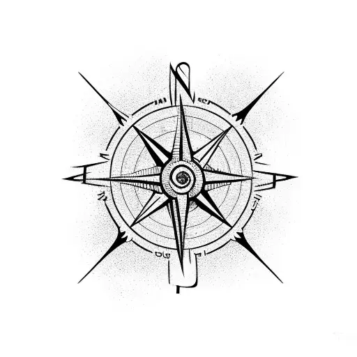 Dumbbell-shaped Compass Pointing Towards A World Map