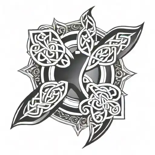 Cross With Celtic Elements Intertwined
