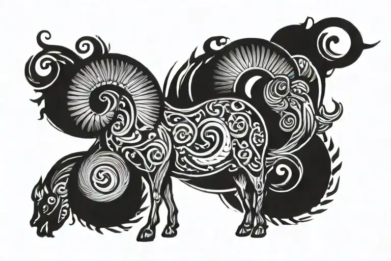 Best Creative Aries Zodiac Symbol For Back Tattoo Design