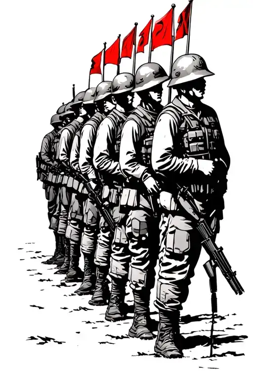 Soviet Soldiers Stand Behind The Participants Of A Special Military Operation