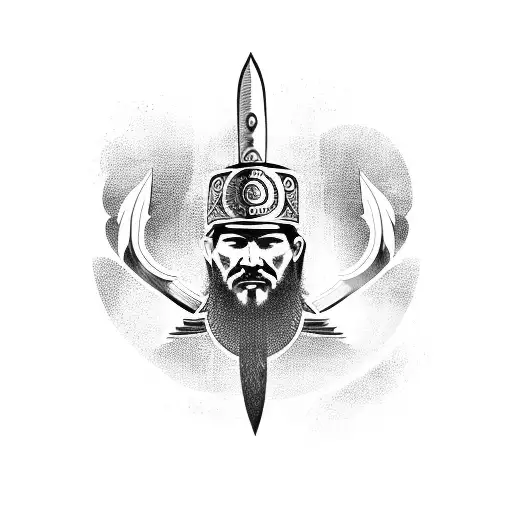 Viking Warrior With A Traditional Aztec Headdress