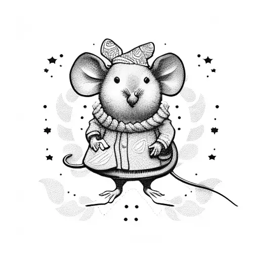 Mouse Grandma Holding A Shining Star