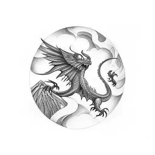 Phoenix And Dragon Rising From Atlas