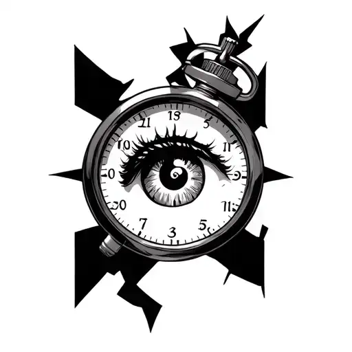 Broken Stopwatch With Anime Eye Inside