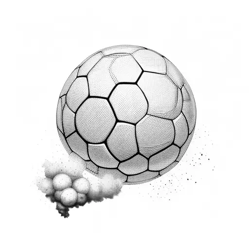 Soccer Ball With Smoke Trailing Behind It
