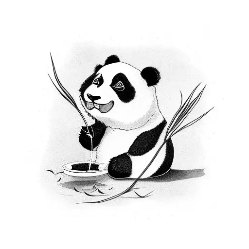 A Panda Smoking A Red Spider Lily Joint