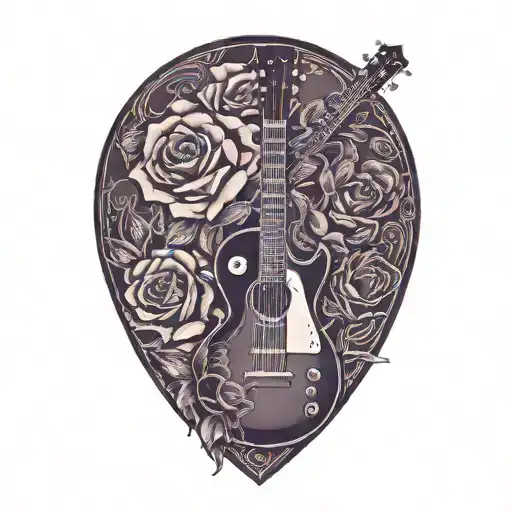 Les Paul Guitar With Roses