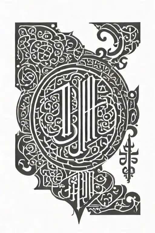 Arabic Text Tattoo Design
