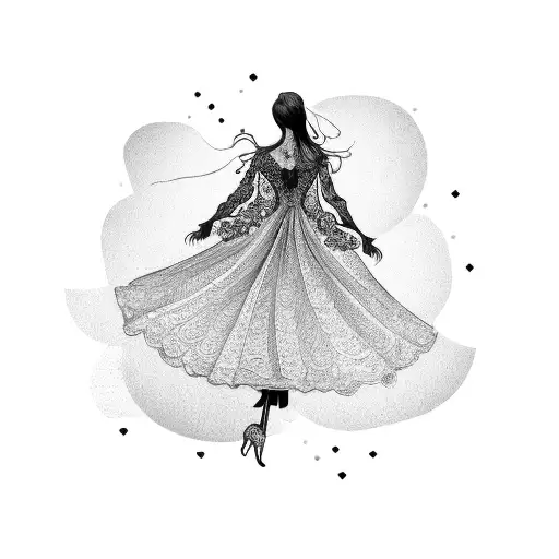 Woman In Wedding Dress Facing Backwards