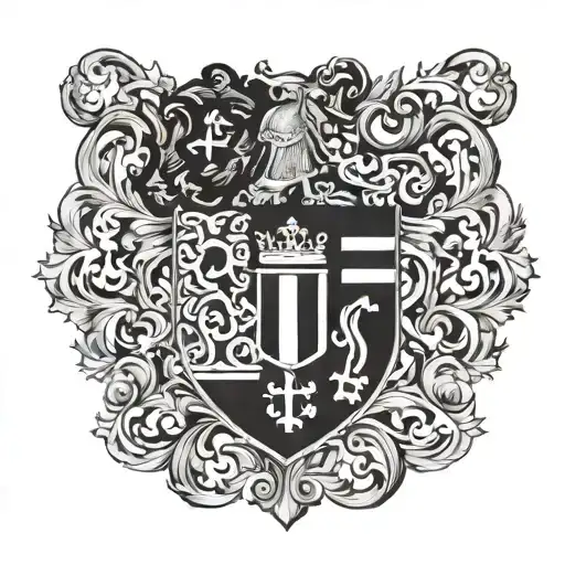 Hungary Flag Coat Of Arms Cross Religious Tatoo Design